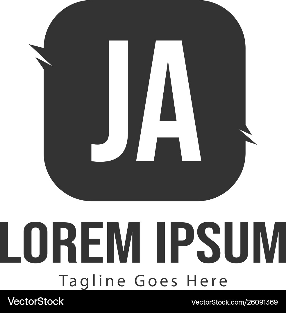 Initial ja logo template with modern frame Vector Image