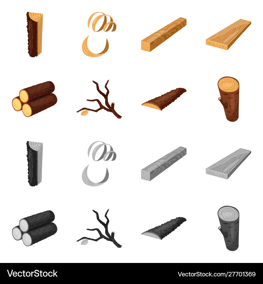 Isolated object tree and raw symbol collection Isolated object tree and raw symbol collection vector image