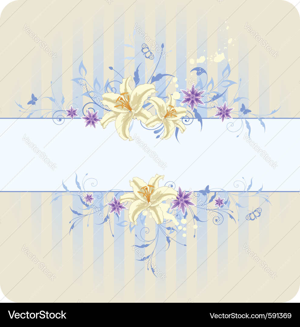 Lily Floral gestreift Hintergrund vektorbild