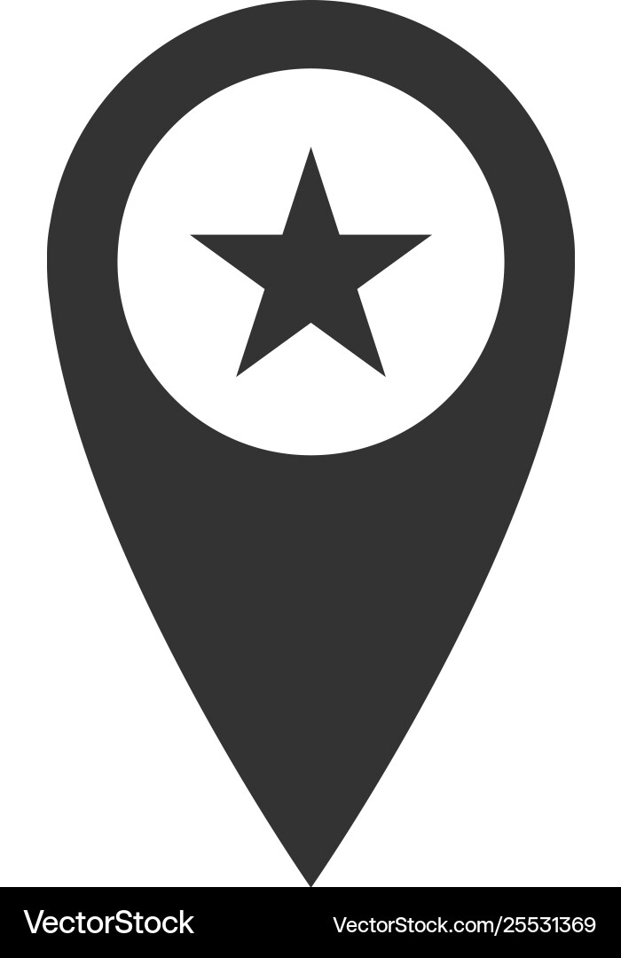 Map pointer with star icon isolated favorite Map pointer with star icon isolated favorite vector image