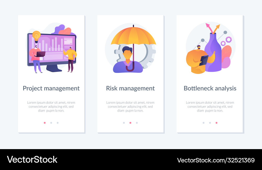 Project management app interface template Vector Image