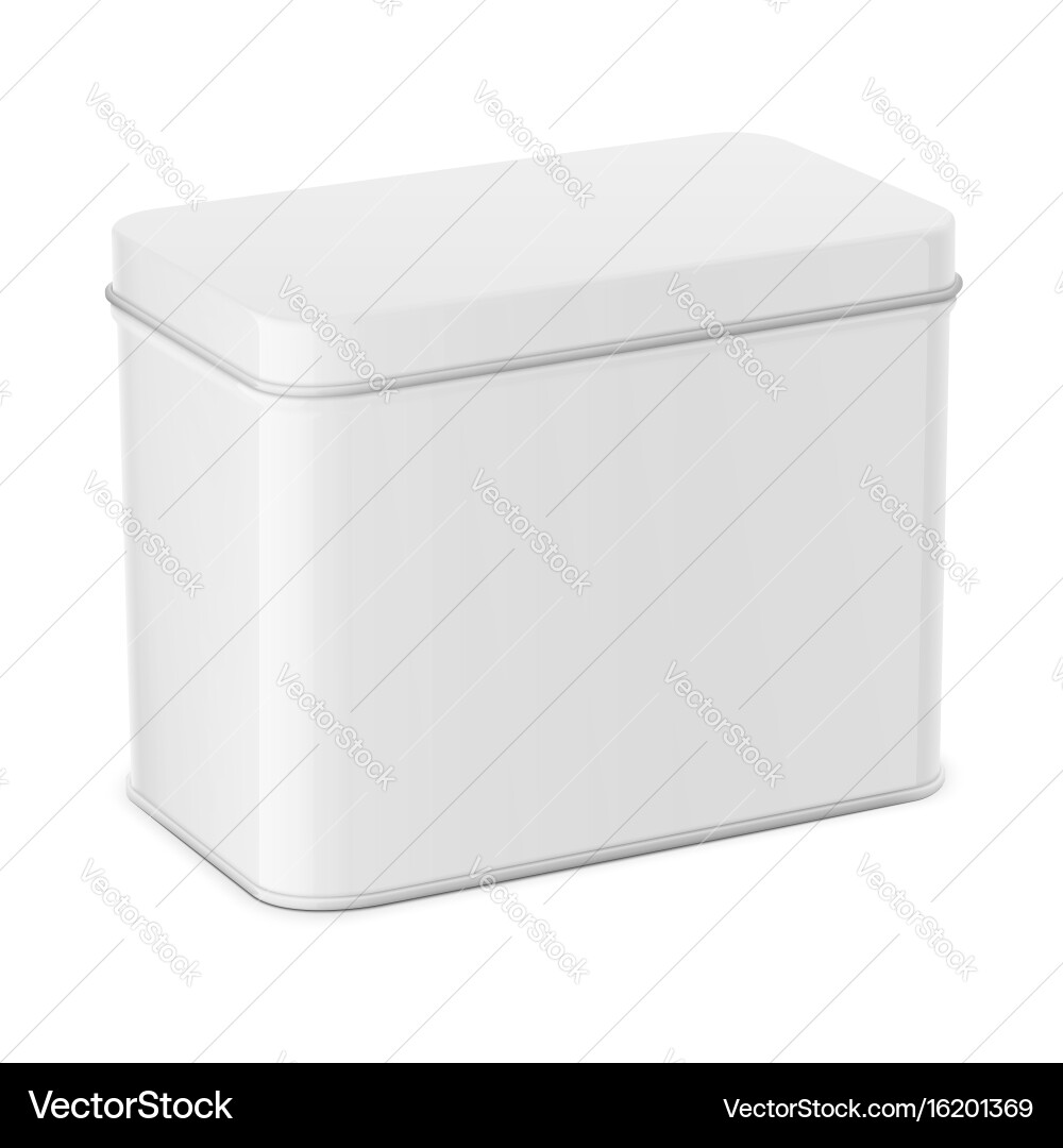Rectangular glossy tin can template vector image