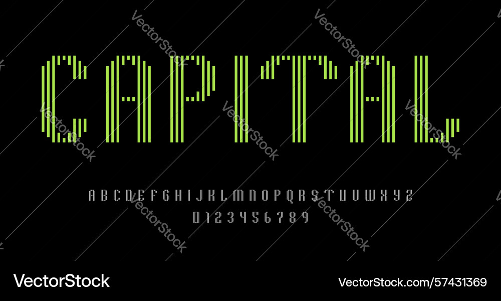Set of alphabets font letters and numbers Set of alphabets font letters and numbers vector image