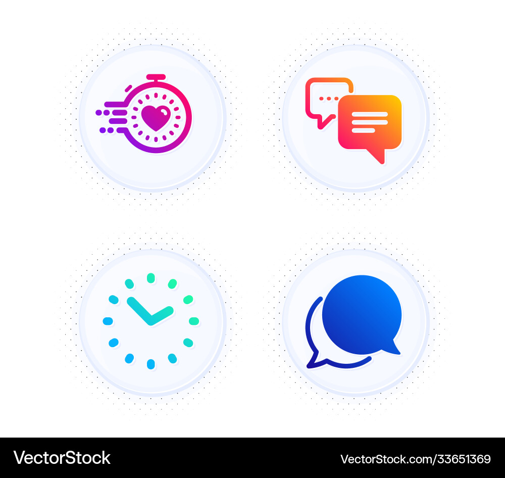 Timer dots message and time icons set chat Vector Image