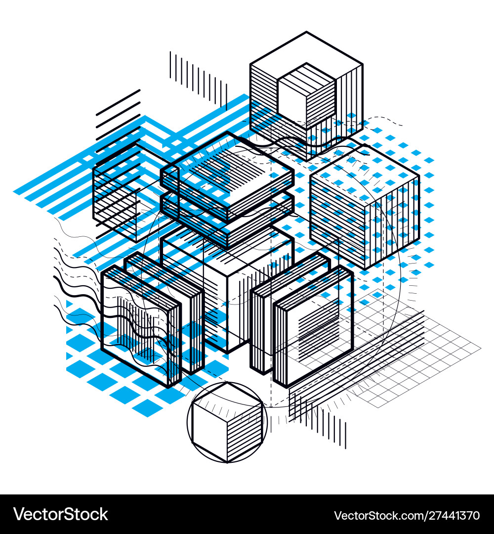 3d abstract isometric background layout cubes 3d abstract isometric background layout cubes vector image