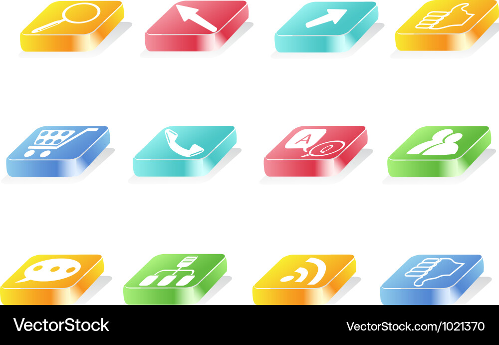 3d button icon vector image
