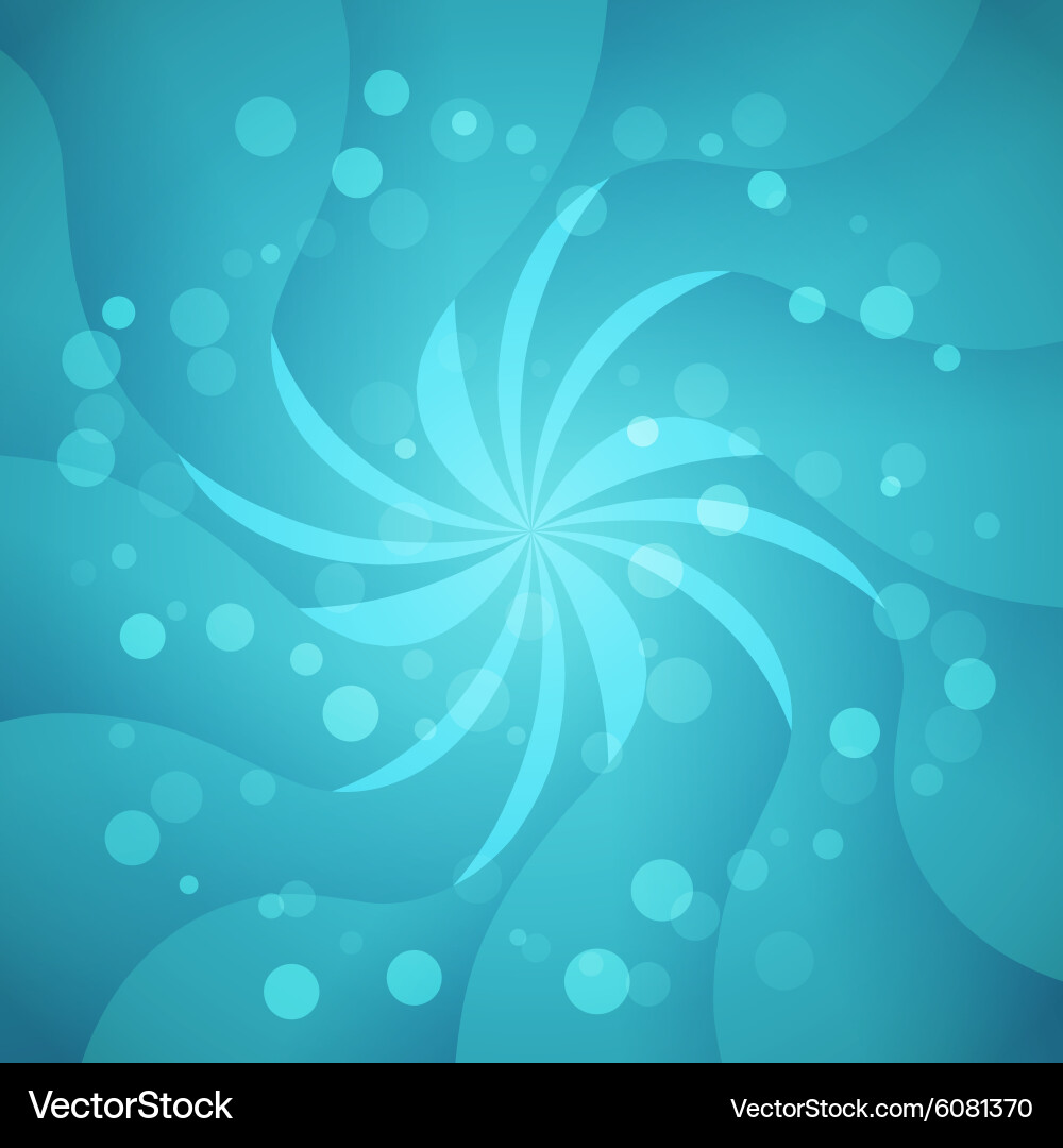 Abstract background with blue waves and bubbles Vector Image