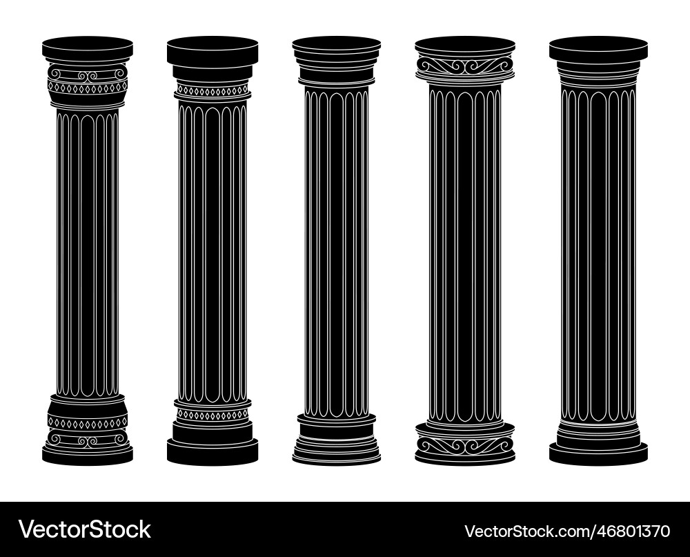 Ancient columns design isolated on background Ancient columns design isolated on background Vector Image