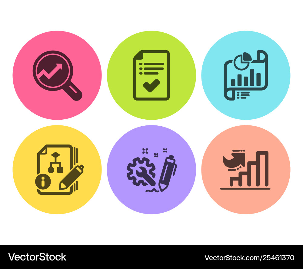 Approved checklist analytics and report document Approved checklist analytics and report document vector image