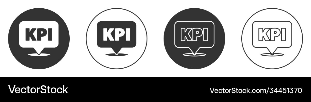 Black kpi - key performance indicator icon Vector Image
