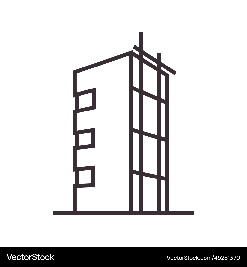 Building structure line icon logo Building structure line icon logo Vector Image