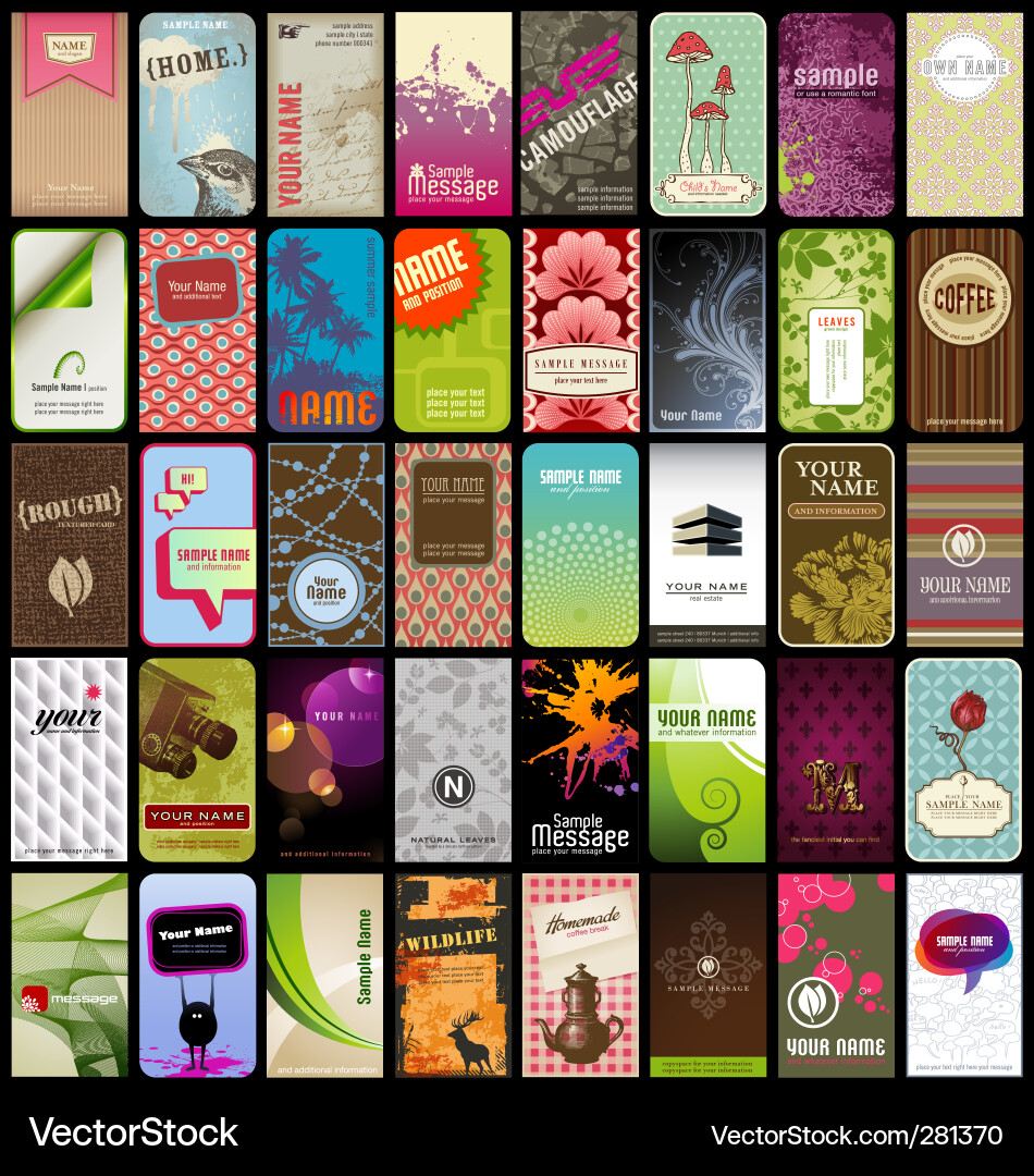 Business Card Collection - Diverse Styles vector image