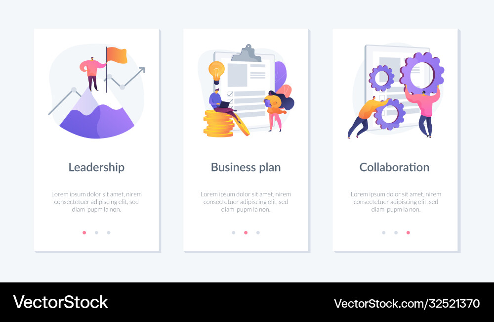 Business development app interface template Business development app interface template vector image