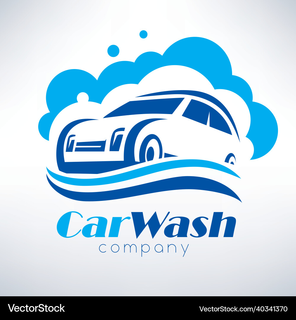 Car wash stylized symbol design elements vector image