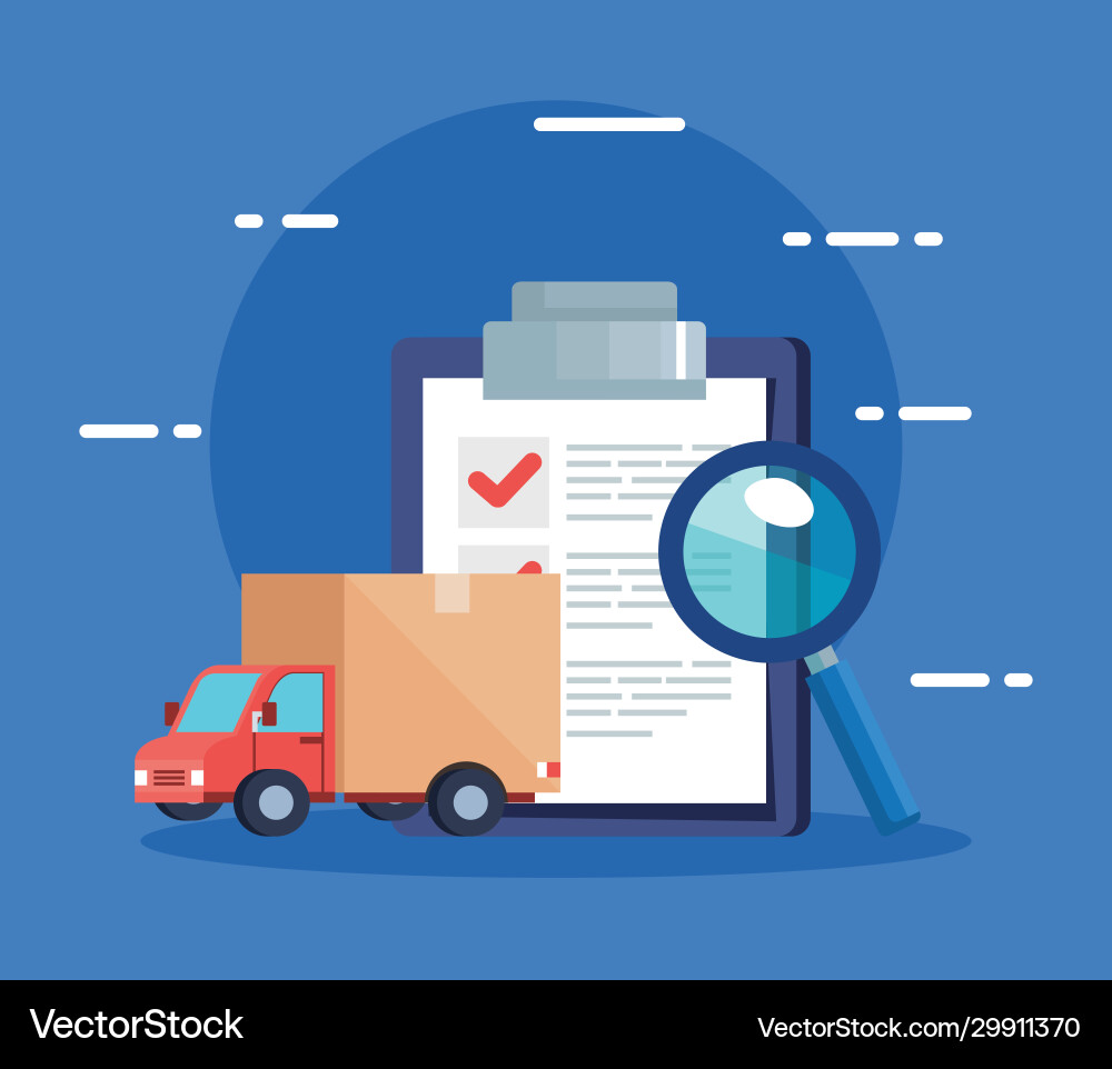 Checklist delivery logistic service and icons Checklist delivery logistic service and icons Vector Image