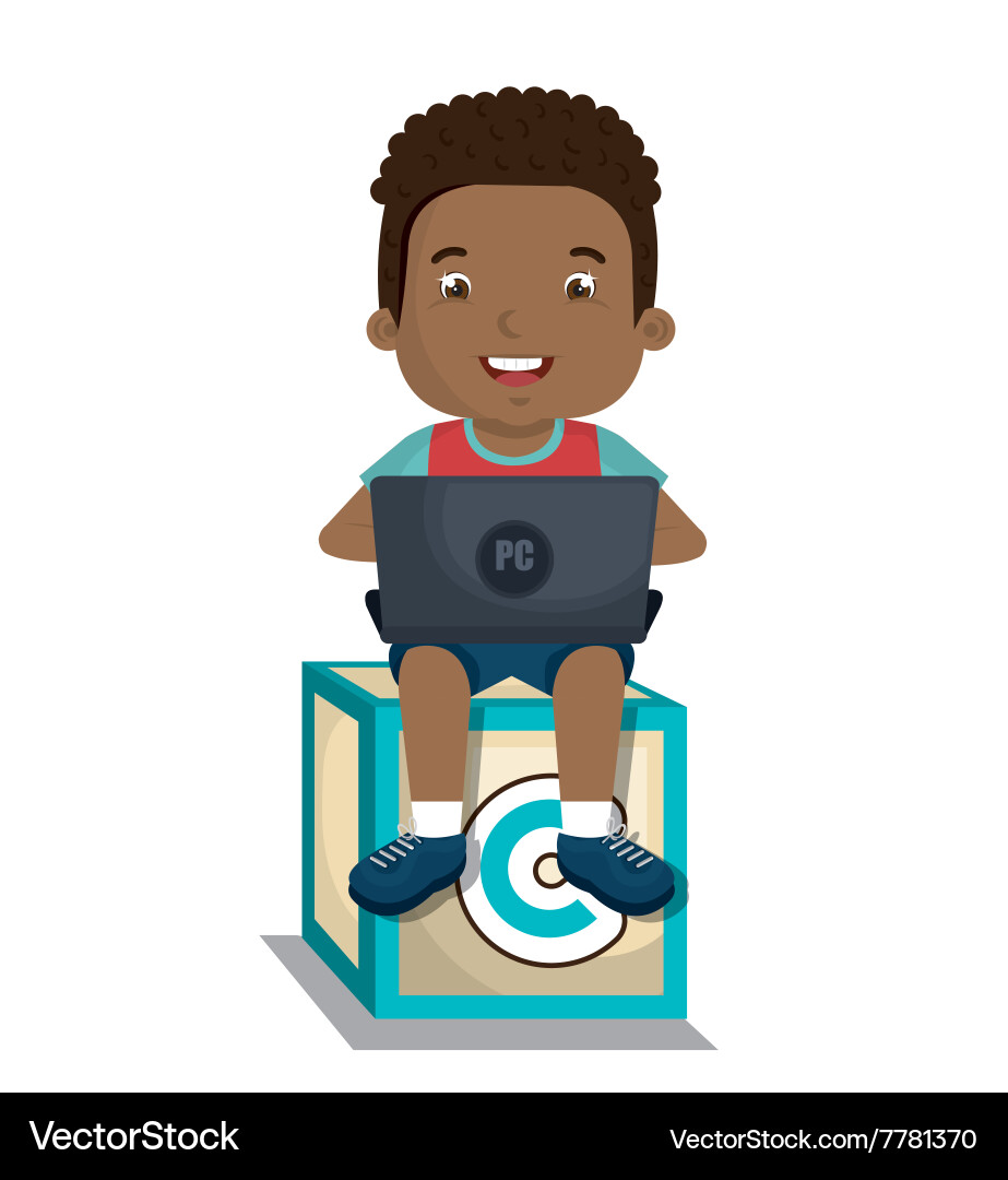 Children using computer design Vector Image
