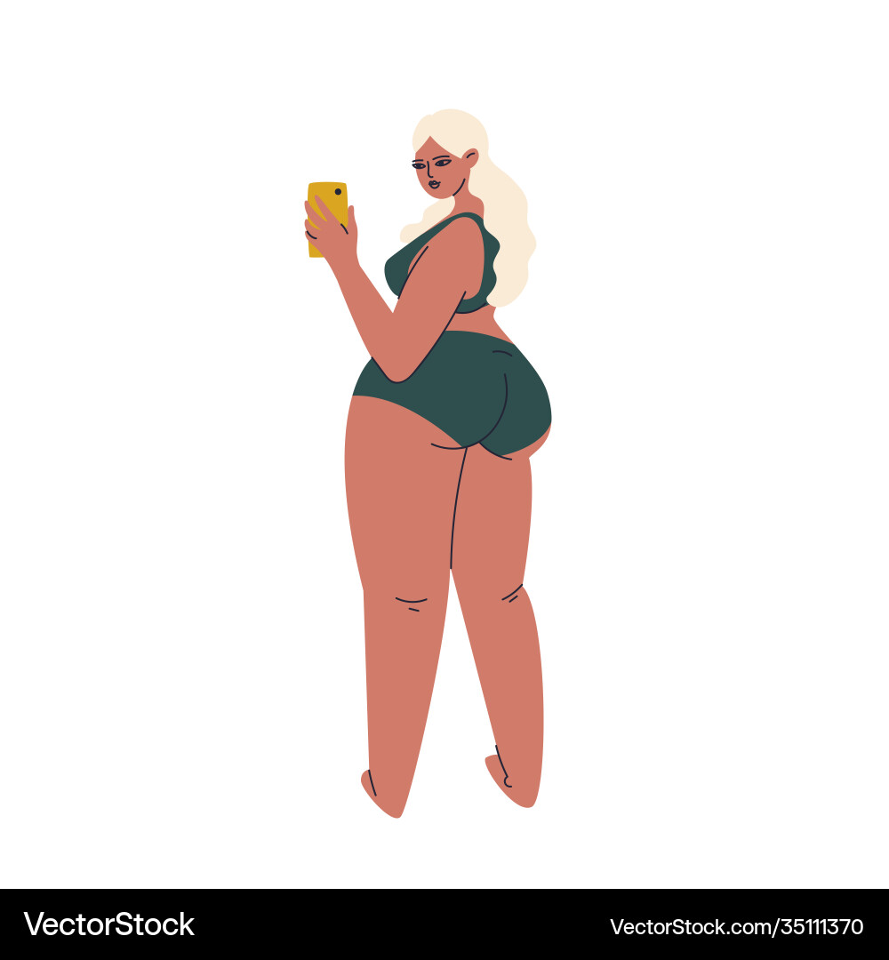 Chubby blonde plus size a curvy young woman Chubby blonde plus size a curvy young woman vector image