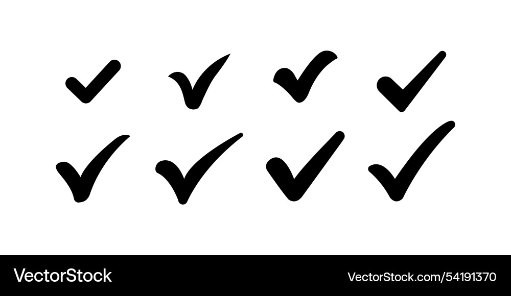 Collection of check shapes with various styles Collection of check shapes with various styles vector image