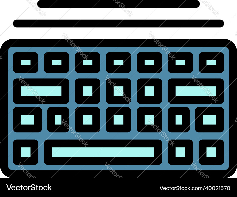 Computer keyboard icon color outline Computer keyboard icon color outline vector image
