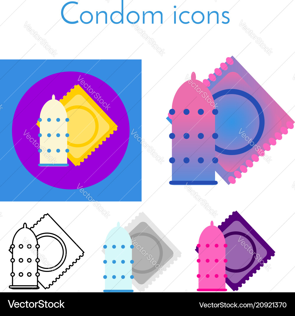 Condom icon linear flat gradient and different vector image