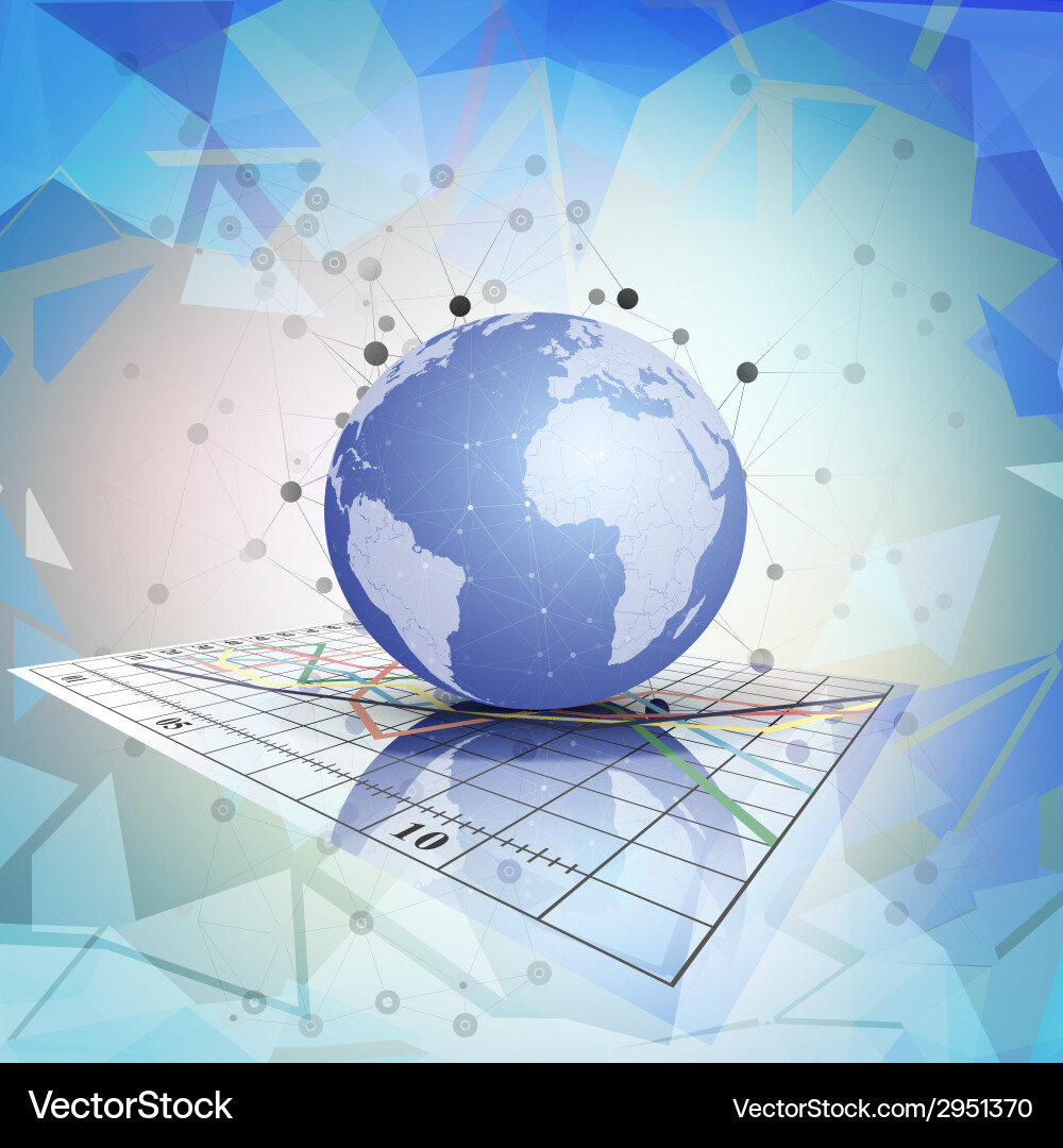 Globe on Chart - Abstract Data Concept vector image