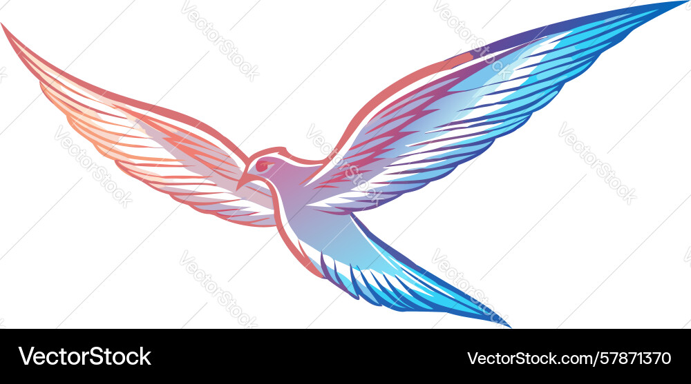 Graceful dove in flight icon design generative ai Vector Image
