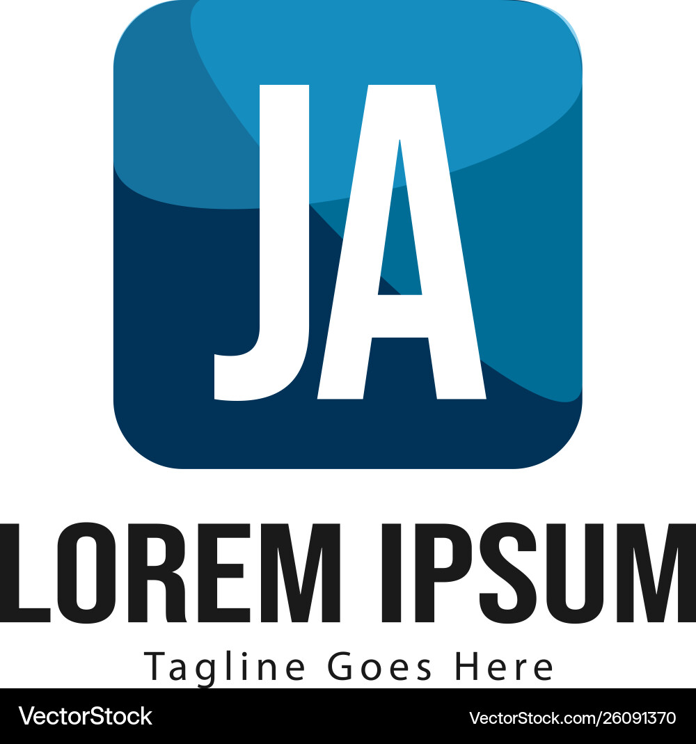 Initial ja logo template with modern frame Initial ja logo template with modern frame Vector Image