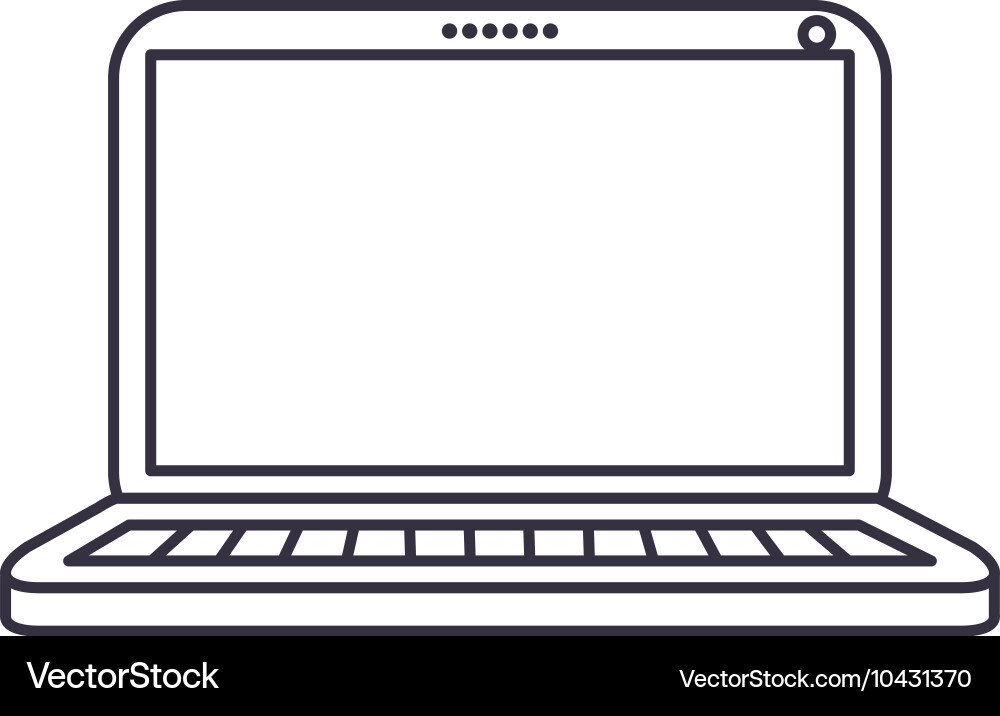 Laptop computer isolated icon Vector Image