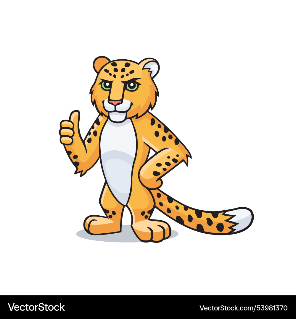 Leopard character is showing thumb up appreciate Vector Image
