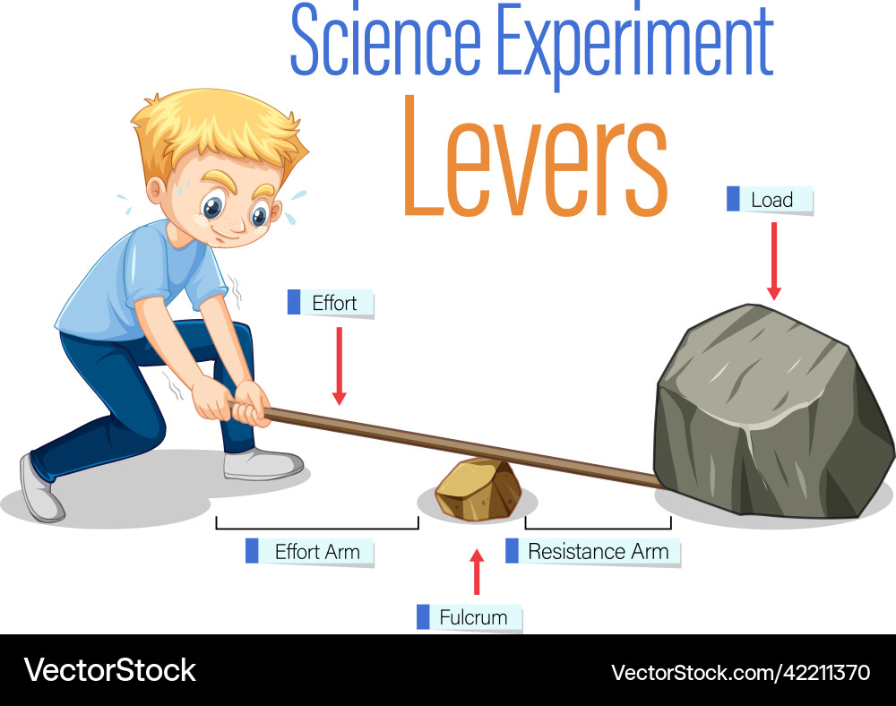 Levers simple machine science experiment Levers simple machine science experiment vector image