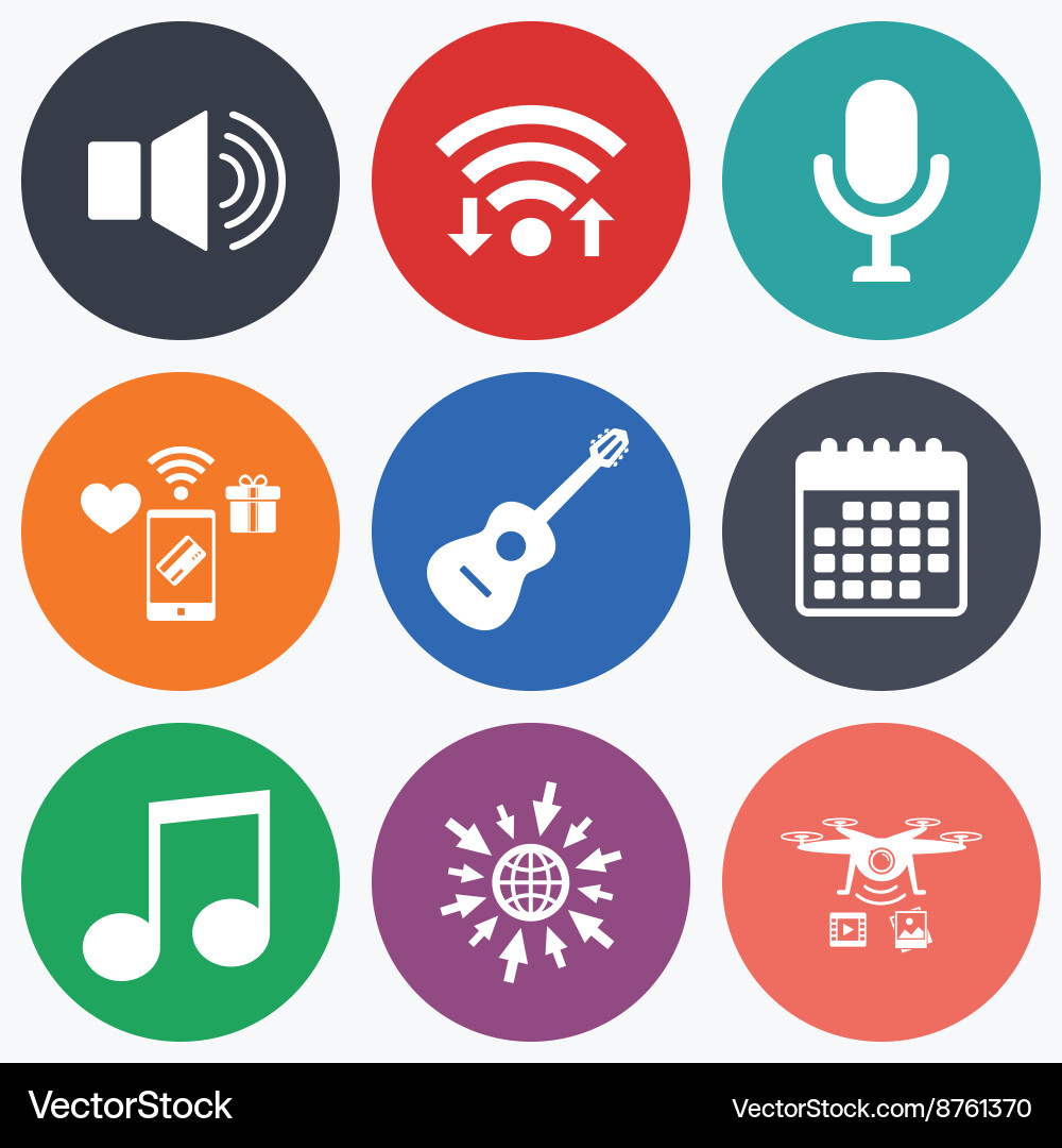 Musical elements icon microphone sound speaker Vector Image