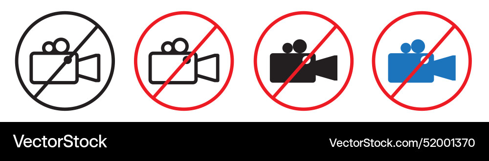 No camera use icon indicating recording Vector Image