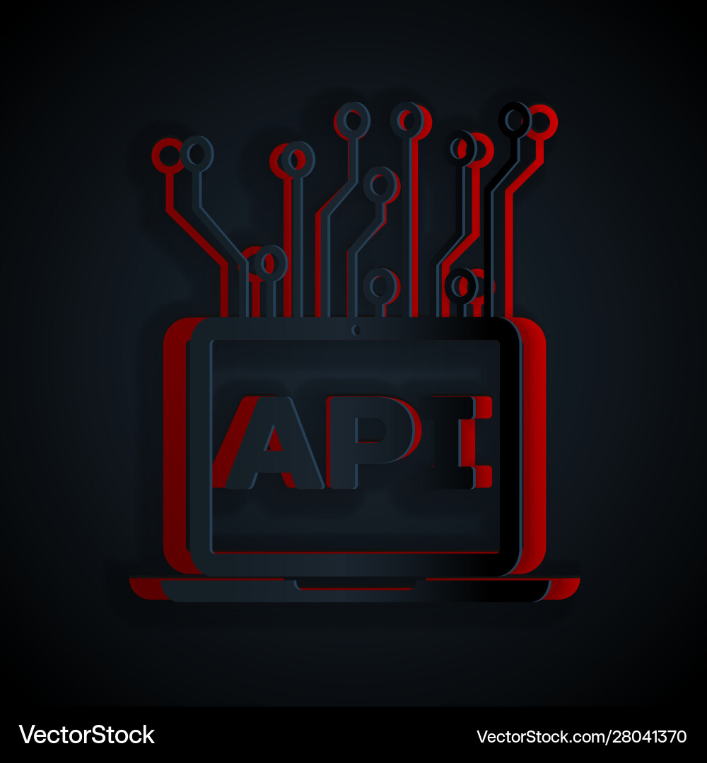 Papier schneiden Computer api Schnittstelle Icon isoliert Papier schneiden Computer api Schnittstelle Icon isoliert vektorbild