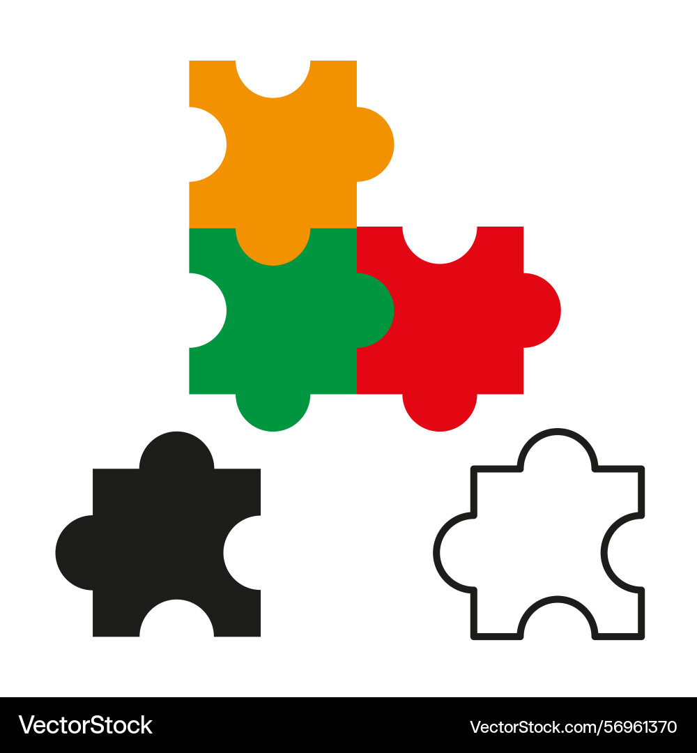 Puzzle shape icon colorful piece element jigsaw Vector Image
