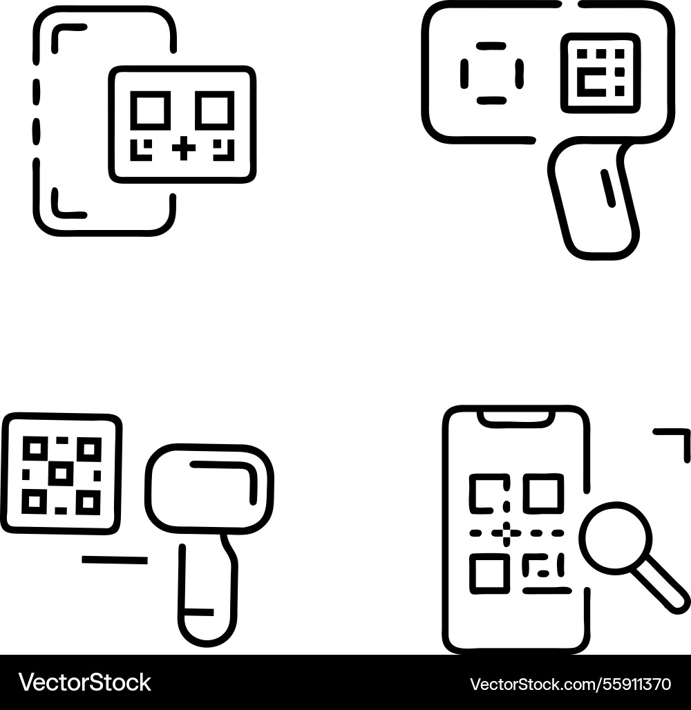 Qr code scan icon set Vector Image