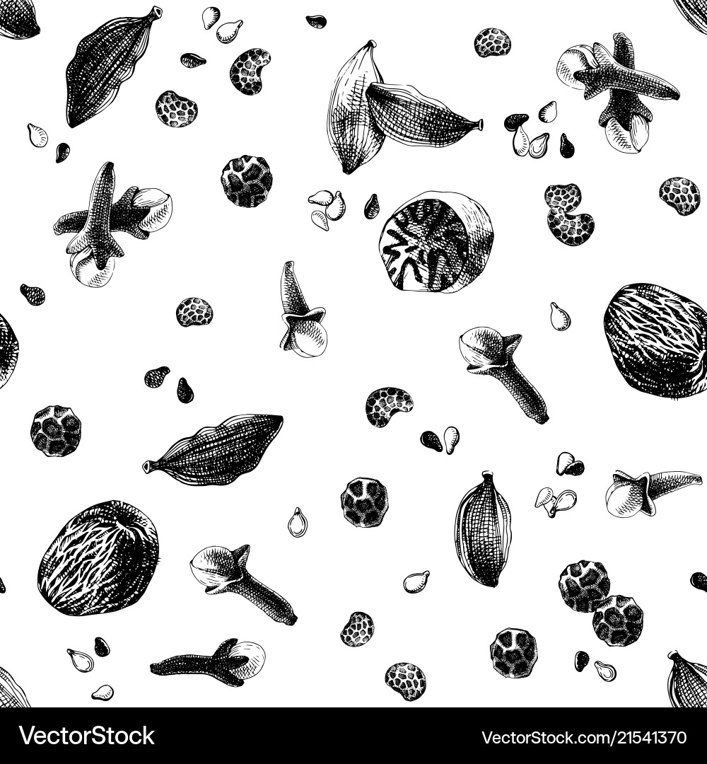Seamless pattern with spices Seamless pattern with spices Vector Image