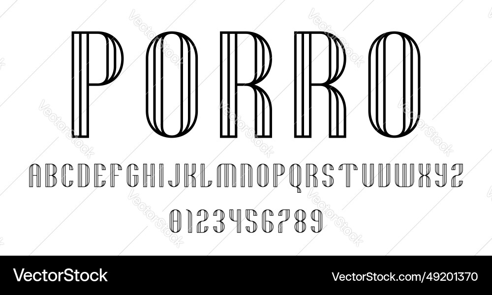 Set of alphabets font letters and numbers vector image