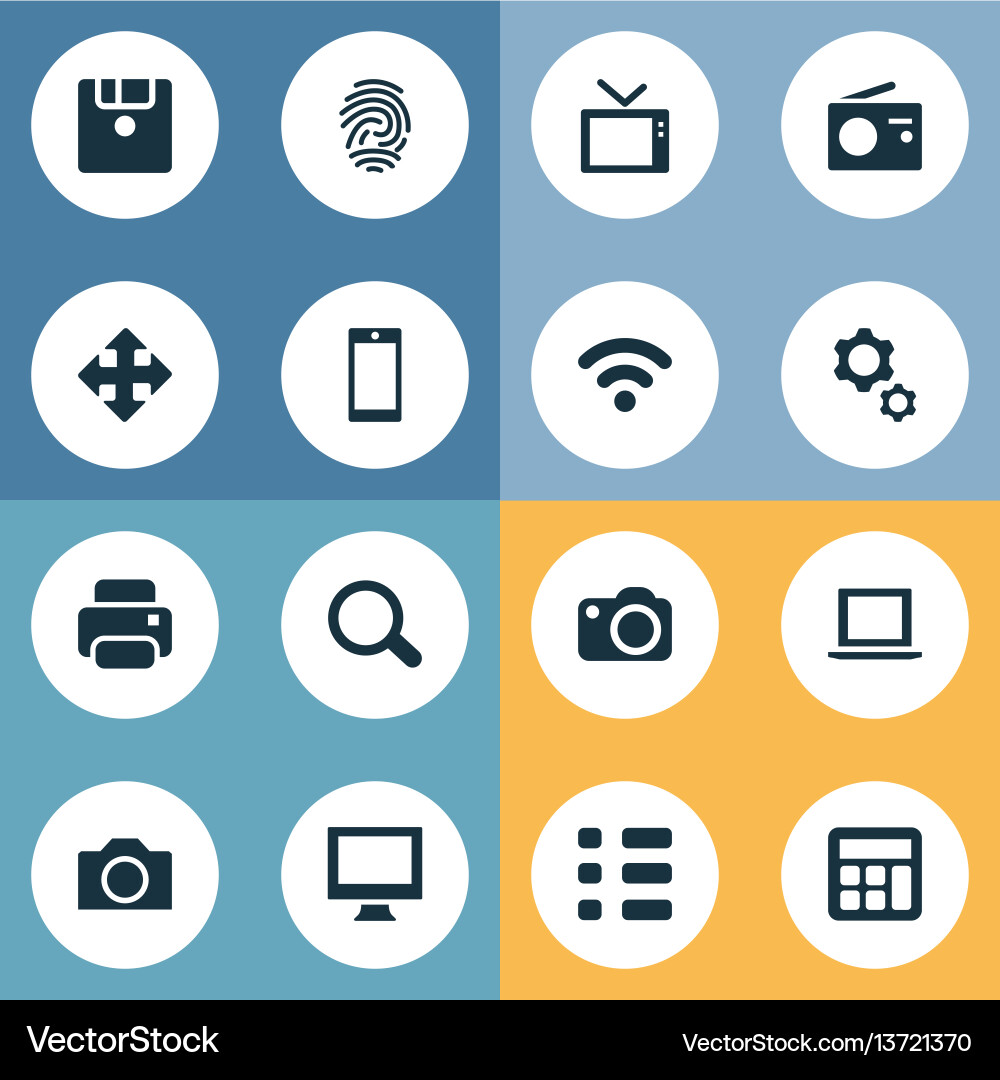 Set of simple gadget icons vector image