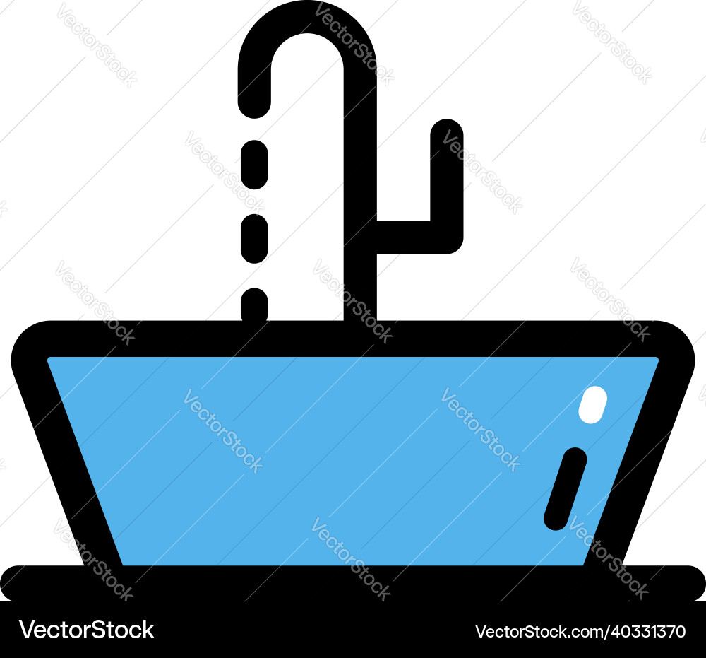 Sink simple color symbol isolated on white Sink simple color symbol isolated on white vector image
