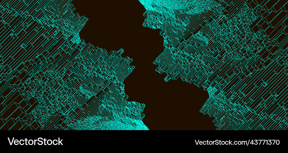Square pattern wireframe landscape background Square pattern wireframe landscape background vector image