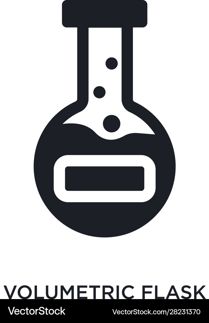 Volumetric flask isolated icon simple element Volumetric flask isolated icon simple element vector image
