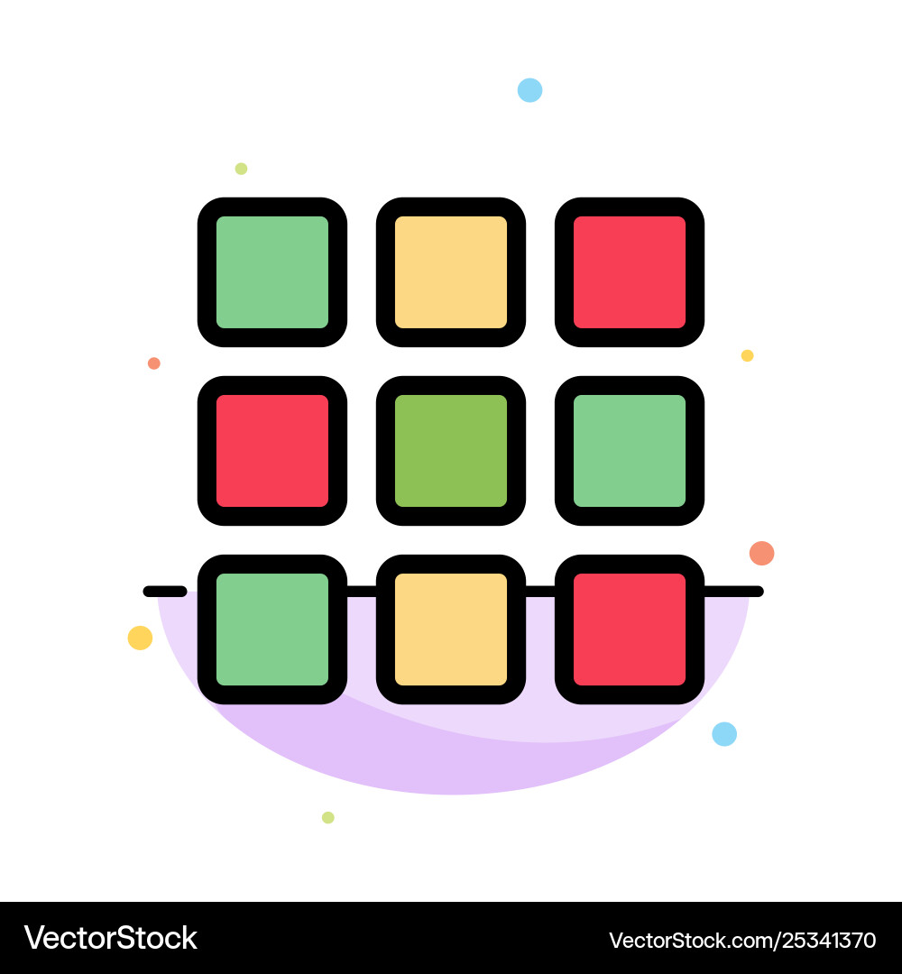 Web grid shape squares abstract flat color icon Web grid shape squares abstract flat color icon vector image