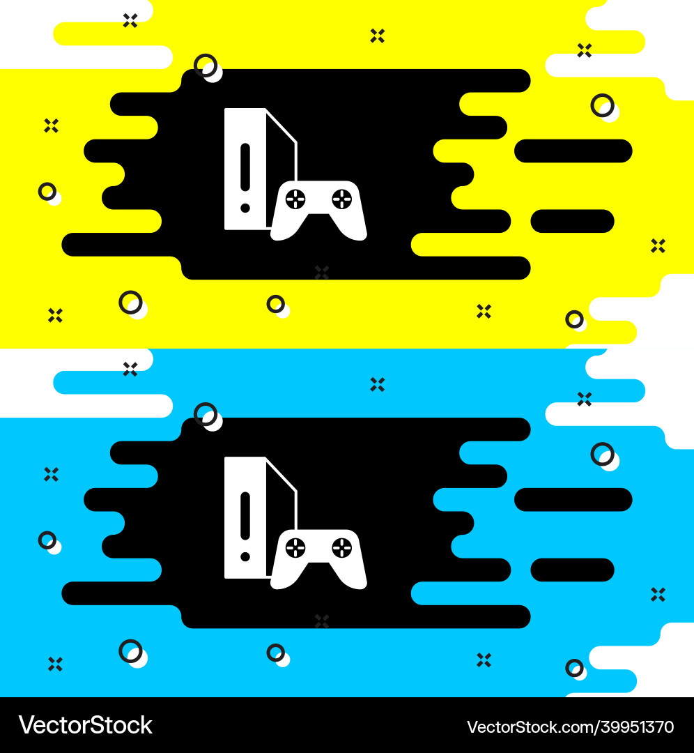 White video game console with joystick icon vector image