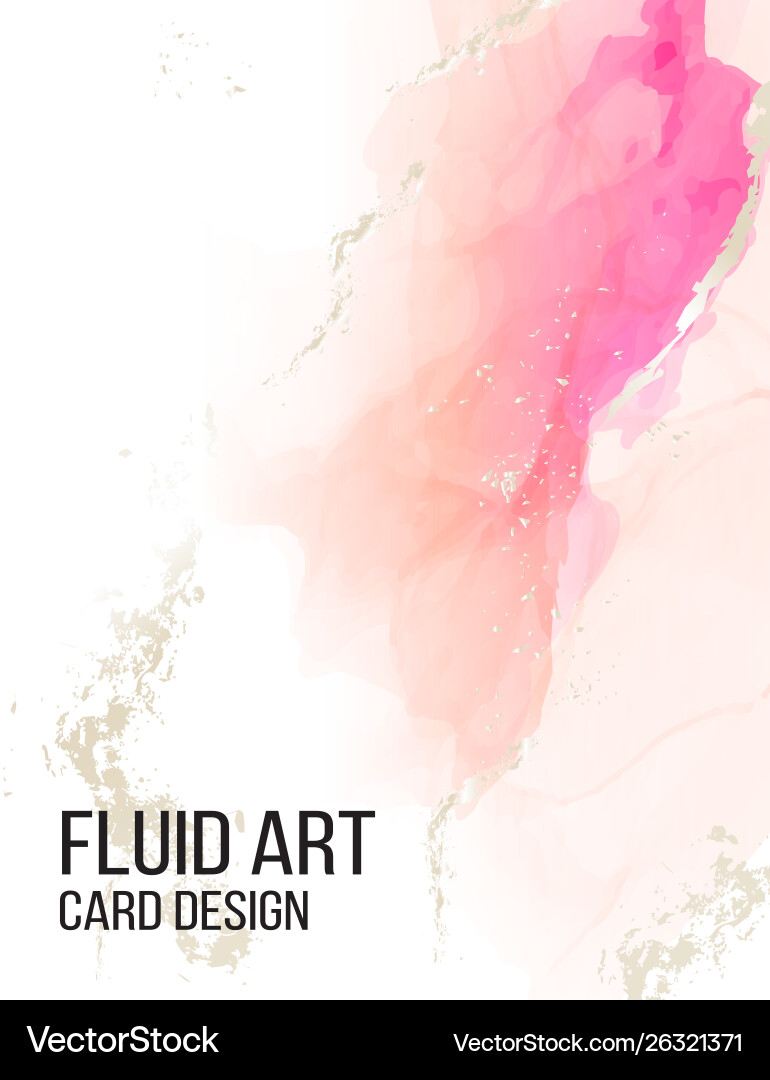 Alcohol Ink Liquid Marble Card Vector Image