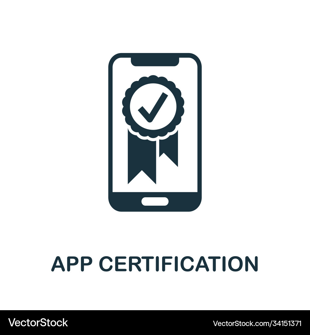 App certification icon simple element from App certification icon simple element from vector image