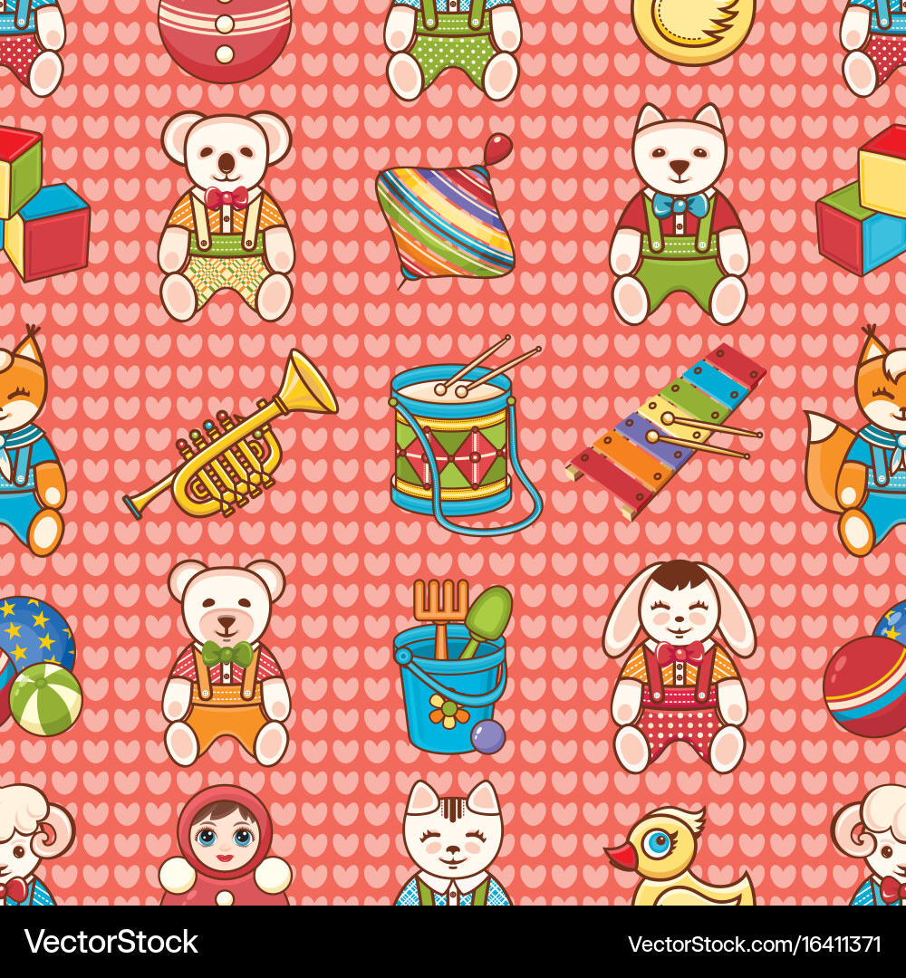 Child toy seamless pattern design element Vector Image