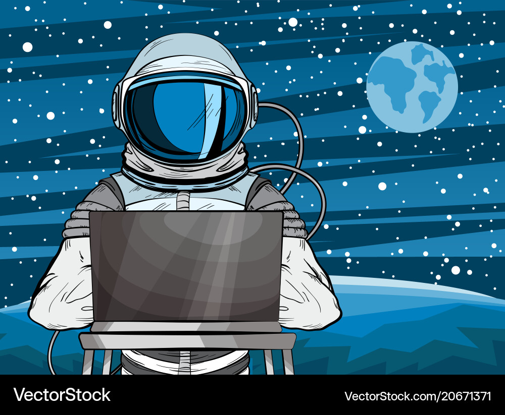 Cyber Astronaut Hacker vector image