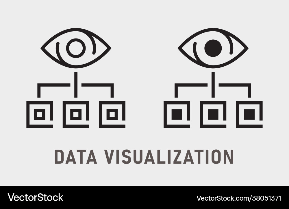 Data visualization icon on white background Data visualization icon on white background vector image