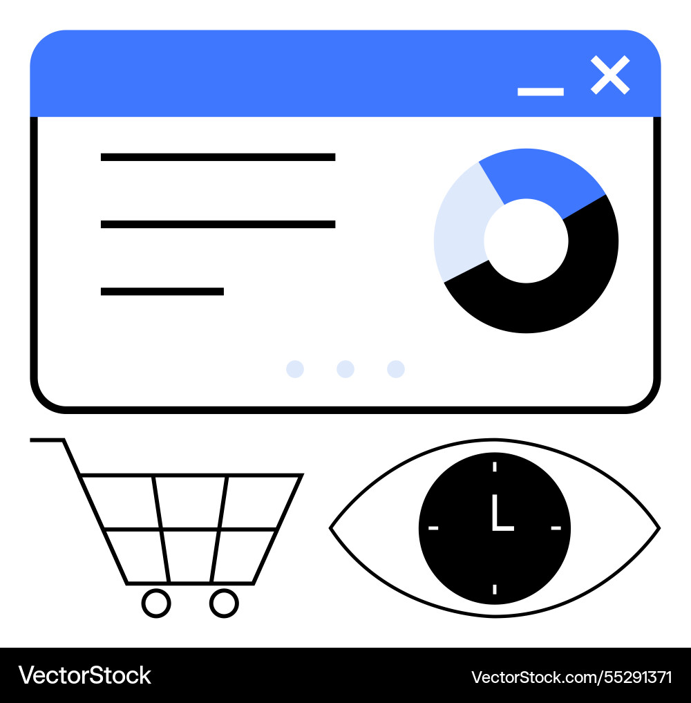 E-commerce data insights dashboard with shopping E-commerce data insights dashboard with shopping vector image