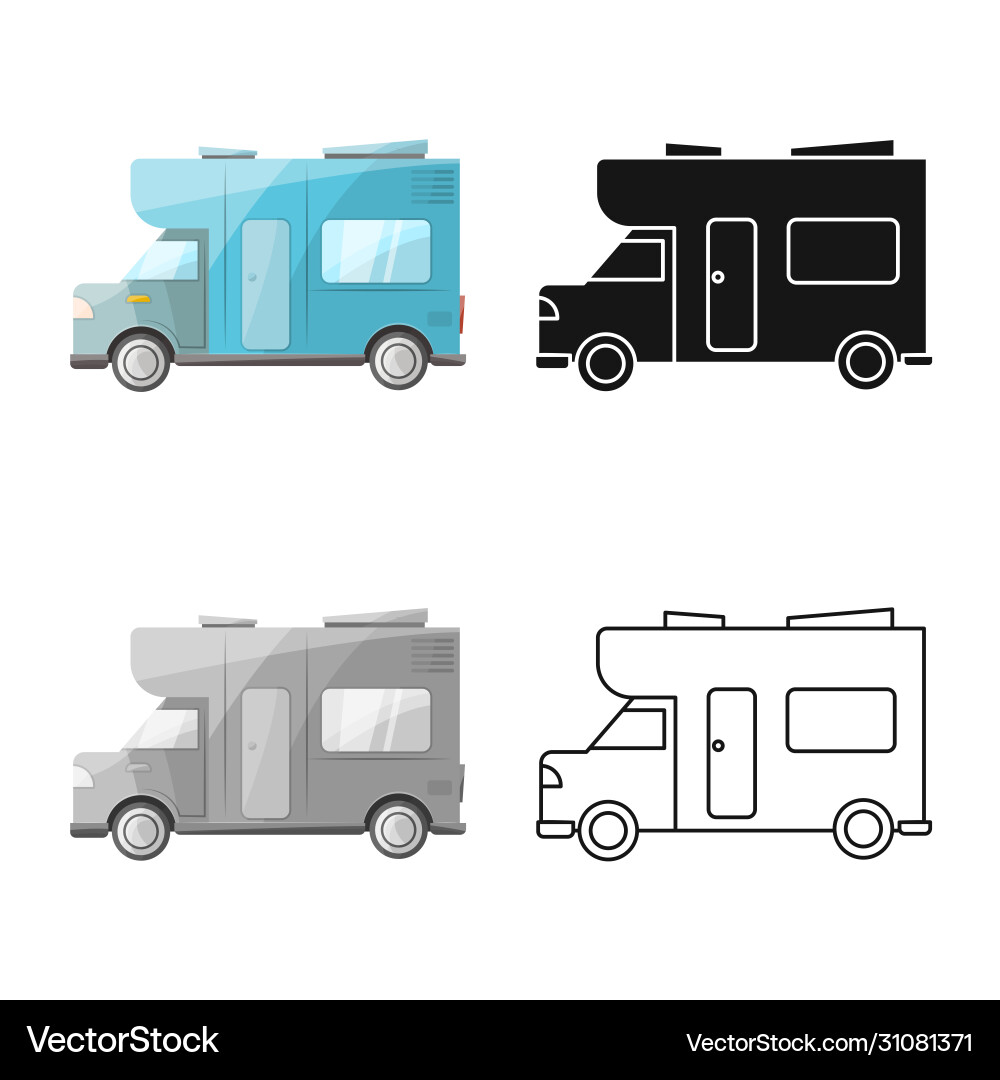 Isolated object bus and motorhome icon web Vector Image